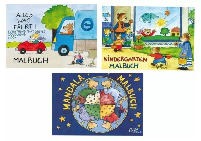 Mini MALBUCH*A7*Kindergarten*alles was fährt*Bärenmandalas*Grätz Verlag