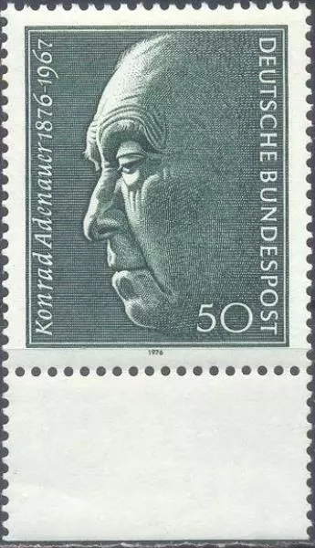 BRD 876 Konrad Adenauer Bundeskanzler 50PF UR Briefmarke Jahrgang 1976 (XD0411)