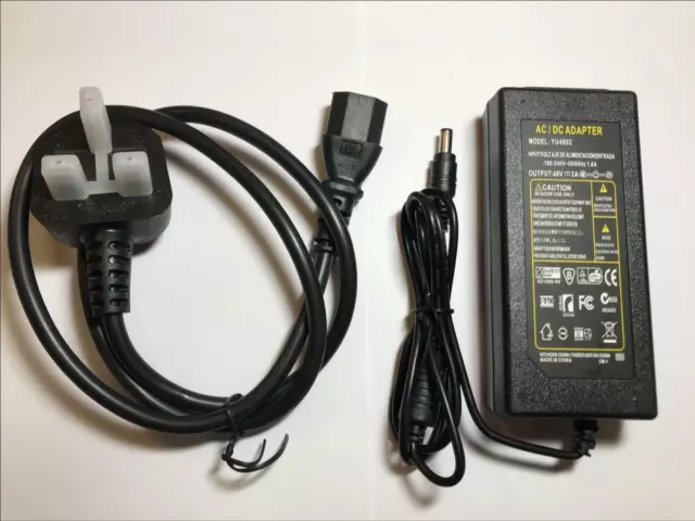 UK Plug Replacement for 48V 2A 96W YU4802 AC-DC Adapter Power Supply PSU