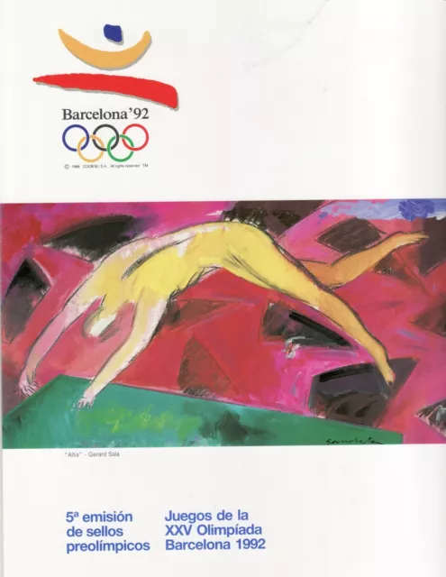 Documento Olímpico Filatelico Barcelona 92 Coob. 5º Emisión Preolímpica
