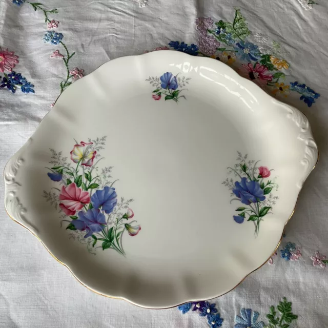 Royal Albert Friendship Sweet Pea Cake Plate Vintage Bone China