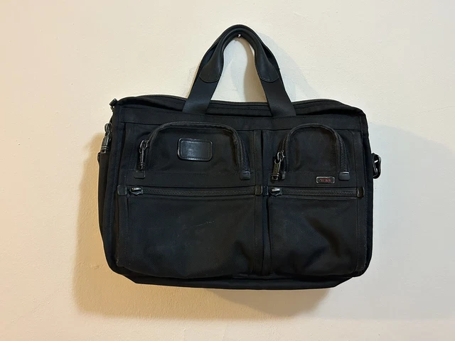 TUMI 'Alpha 2' Black Nylon Expandable Organizer Laptop Briefcase - 26141DH