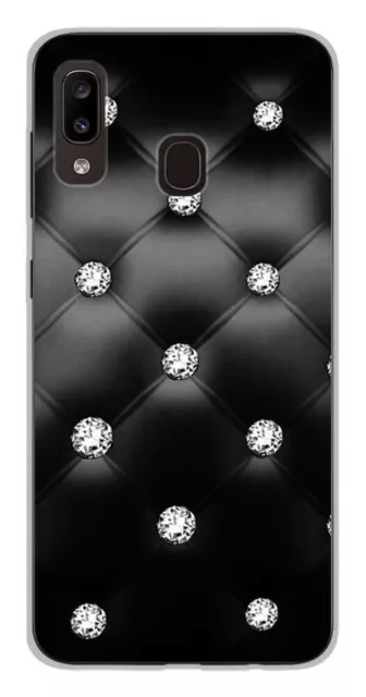 Printed silicone case compatible with Samsung Galaxy A20e Rhinestones