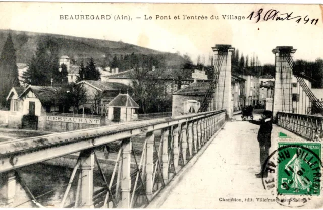 C00164- Cpa01-      Beauregard    Le Pont  Et  L' Entree  Du  Village