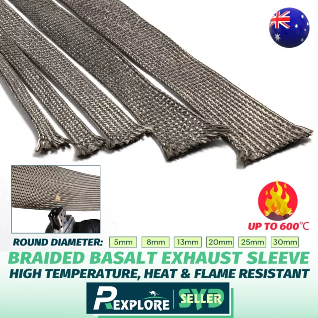 Automotive Heat Shield Sleeve Mineral Fiber Braided Tubing Wire Wrap Hose Cover