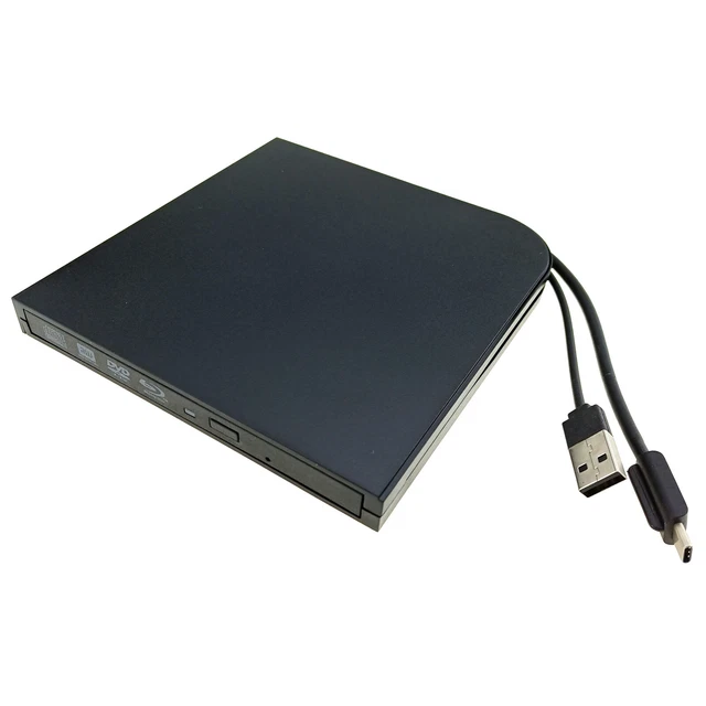 Type C USB External Bluray BD Player Combo Laptop PC DVD CD RW Burner Slim Drive