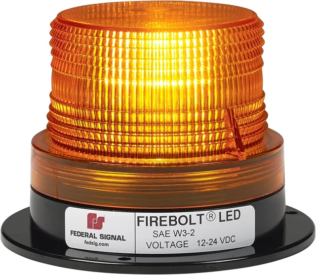 220250-02 Firebolt LED Beacon, Class 2, Permanent Mount with Amber Dome