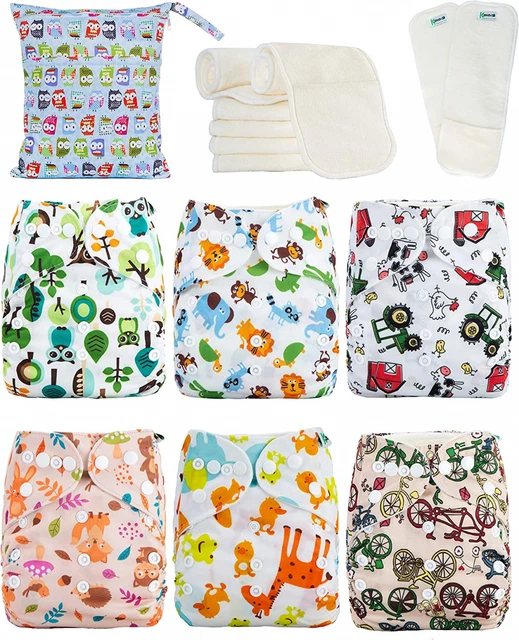 Kolo - Lot de couches lavables écologiques : 6 + 6 inserts en bambou...