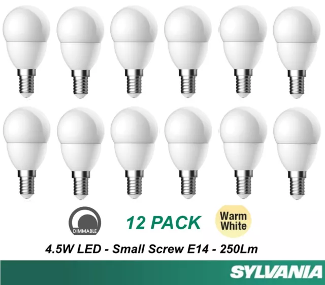 12 x 4W DIMMABLE LED Light Globes Lamps E14 Small Screw Warm White 2700K Pearl