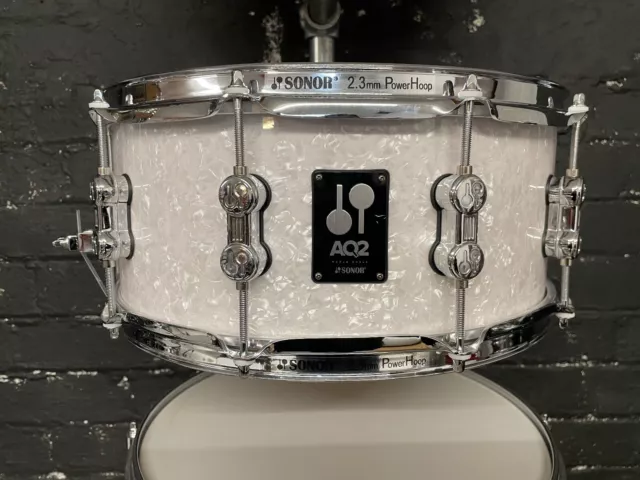 Snare Drum Sonor AQ2 14" x 6" Maple 7ply Shell, White Marine Pearl