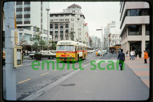 Original Slide, New Zealand Auckland Trolley Bus #102, in 1976