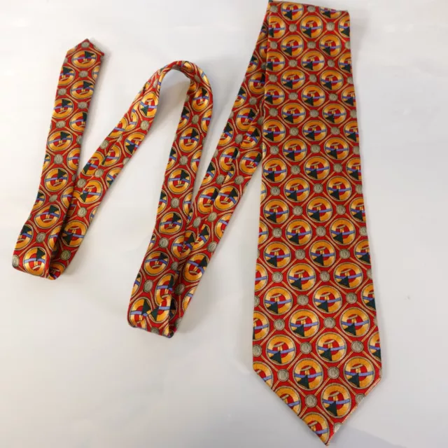 VINTAGE Jerry Garcia Neck Tie Mens Red Silk Artist Designer Collectors Edition