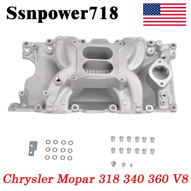 Air Gap Intake Manifold for 1967-2003 Small Block Chrysler Mopar 318 340 360 V8 Air Gap Intake Manifold for 1967-2003 Small Block Chrysler Mopar 318 340 360 V8