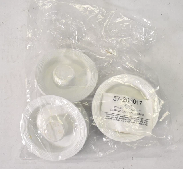 5 Piece White Universal Fit Garbage Disposal Stoppers Rubber 57-203017