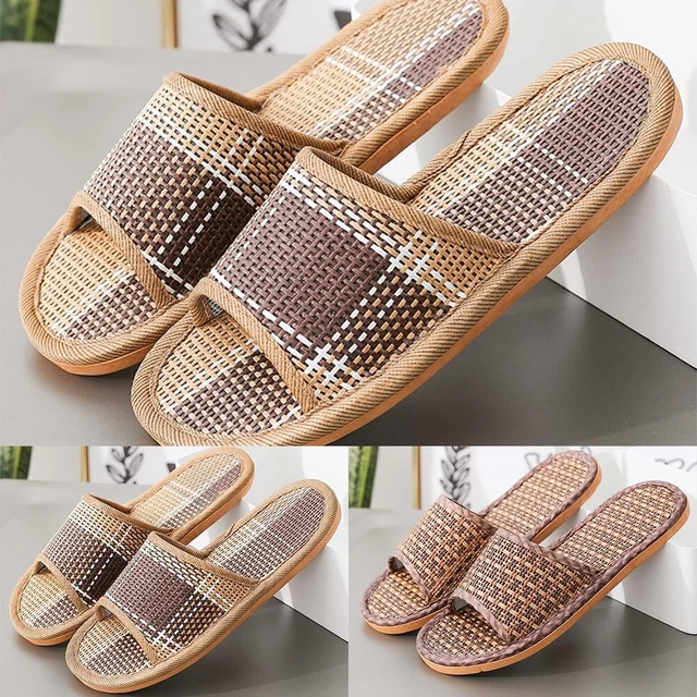 Coppia Sandali Pantofole Casual in Rattan Perfetti per Uso Indoor ed Outdoor