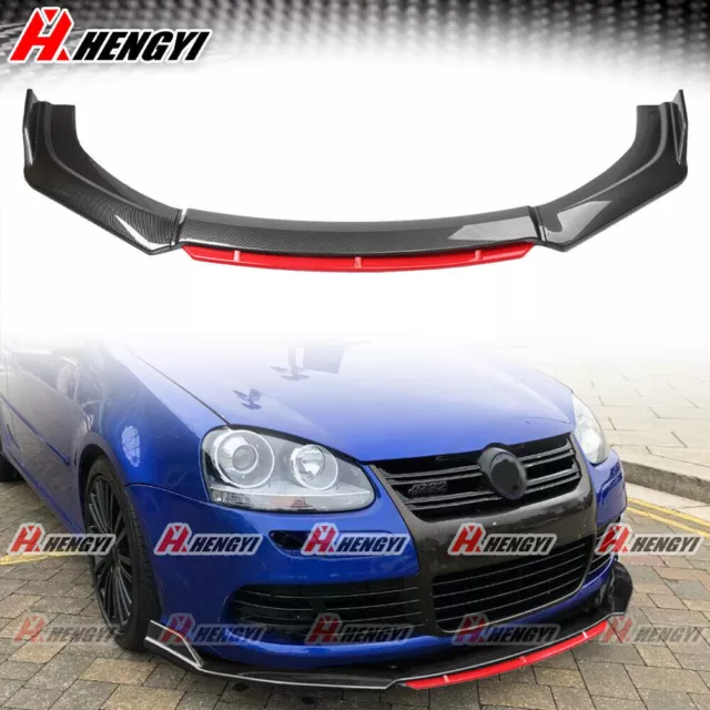 Pour VW GTI Jetta Golf MK5 Carbone Style ABS Spoiler Avant Lèvre Tasse 05-10