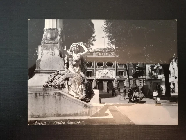 2 Cartoline Aversa Caserta Teatro Monumento Cimarosa Viaggiate 1962