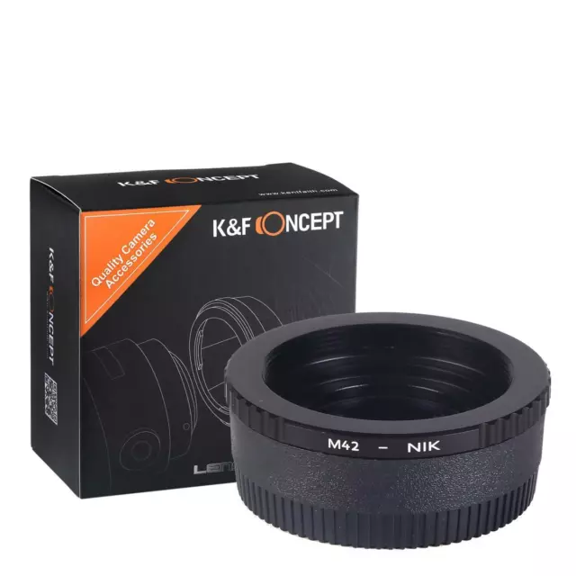 K&F Concept Adapter, M42 Lens On Nikon Mount Camera With Glass Look M42-NIK