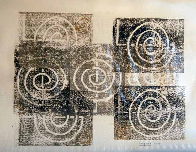 Nº 271 - Simbolos Reiki, Técnica mixta, s/marco, 30x40 cm.