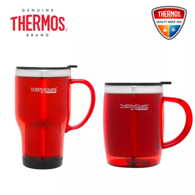 Best Price THERMOS 2pc Set Plastic Outer Desk Mug 450 ml + Travel Mug 470 ml Red