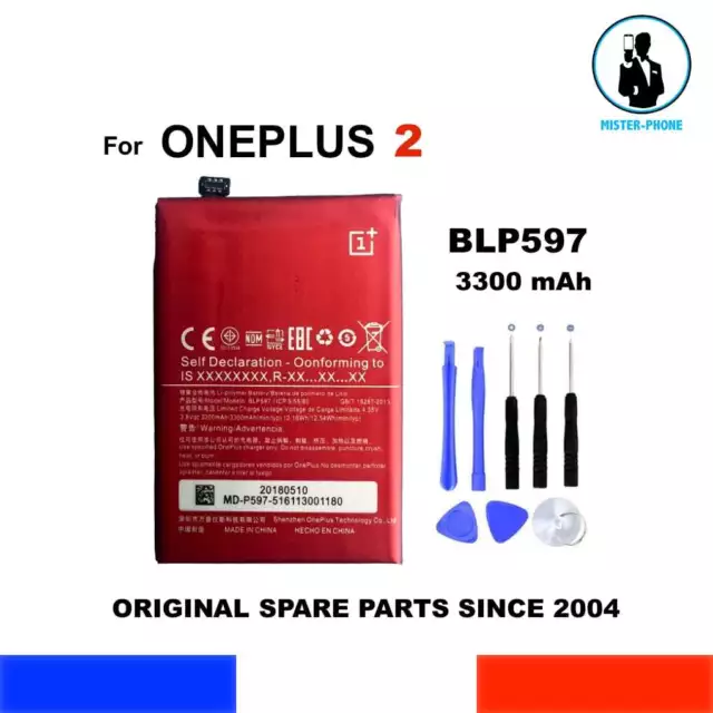 GENUINE BATTERY BLP597  1+ ONEPLUS 2 A2001 A2003 A2005 3300mAh 12,54Wh OEM OPPO