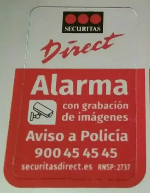 4 Unidades 4 x 2,5 cm Adhesivo Central Alarma Puertas Ventanas Securitas Direct