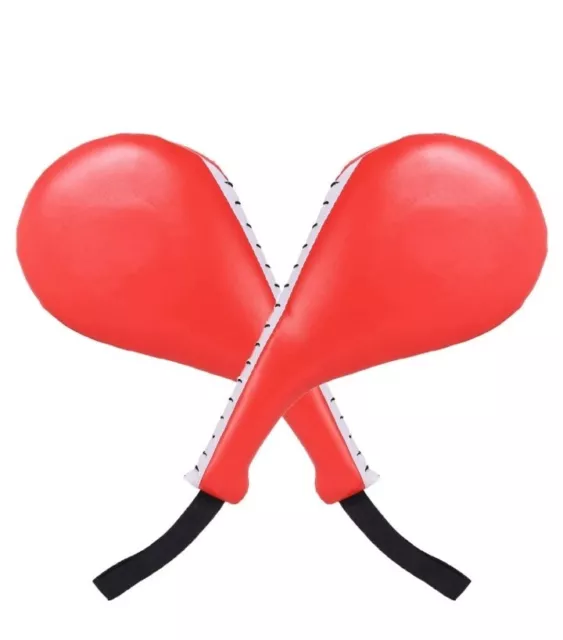 1 PAIR (2 Pads) Taekwondo Kick Pads Karate Martial Arts Red Strike Pads