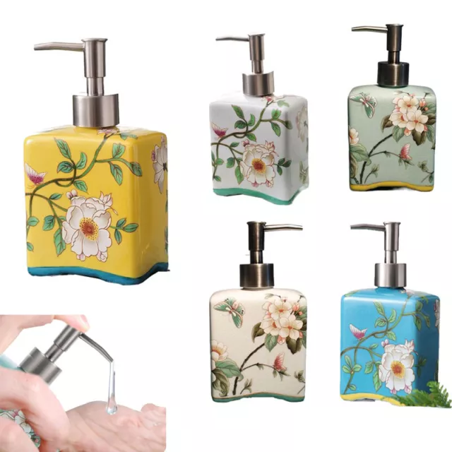 410ML Ceramic Empty  Soap Dispenser Hand Soap Bath Dispenser Pump Liquid Bottle