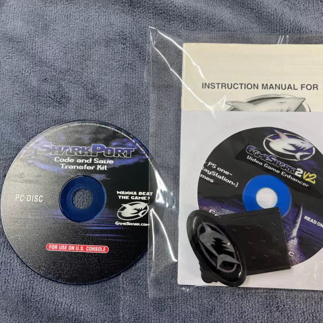 Gameshark 2  2-Disc PS1 PS2 Video Game Enhancer + Memory Card + Manual