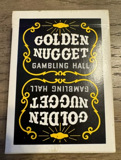 Golden Nugget Gambling Hall Las Vegas Playing Cards 1965 Black Gold White