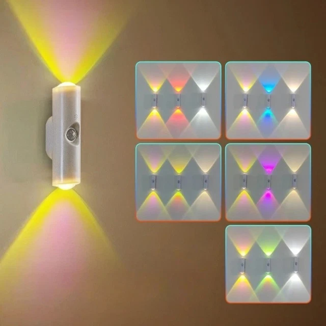 3 Rgb Led Sensor RECHARGEABLE LED SMART RGB Gradient Motion Sensor Ambient Night Lights ...
