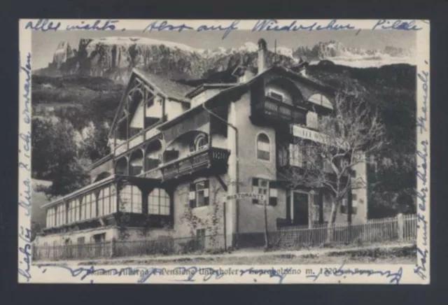 f827  CARTOLINA  SOPRABOLZANO ALBERGO E PENSIONE UNTERHOFER+++++