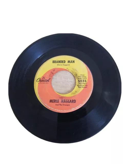 MERLE HAGGARD YOU DON'T HAVE VERY FAR TO GO / BRANDED MAN 45rpm.FAST FREE SHIPP $14.99 - PicClick