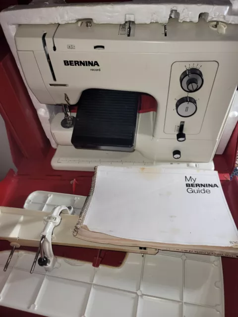 Bernina 830 Record Sewing Machine, Case, Accessories, Tested, Nice AS-IS SEE PIC