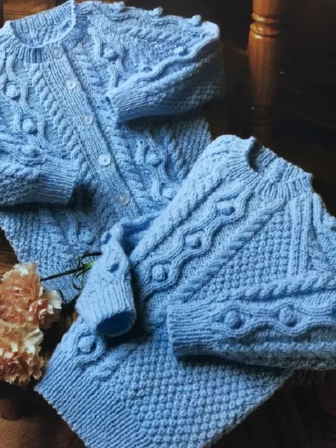 Cs004 Knitting Pattern Child’s Aran Style Sweater Or Cardigan In Dk 20 – 26 Ins