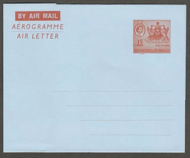 (AOP) Trinidad & Tobago QEII 1968 15c aerogramme Watermark "A" FDC?. HG #FG12