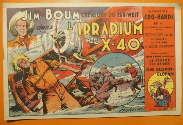 Jim Boum Chevalier du Far-West dans l'Irradium X-40 par Marijac. Coq-Hardi N° 41