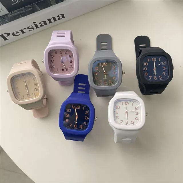 Student Square Watch Fashion Watch Digital Pointer Watch Ladies Silicone Watches