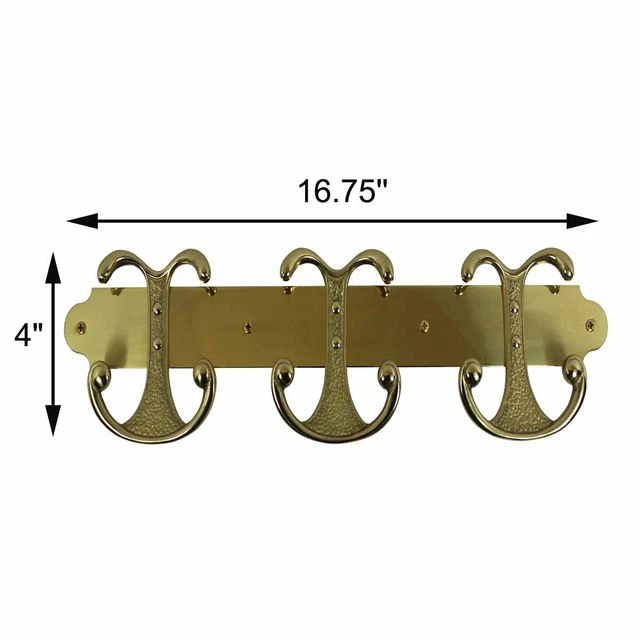 Brass Coat Hook 3 double Hook Plate | Renovator's Supply 2