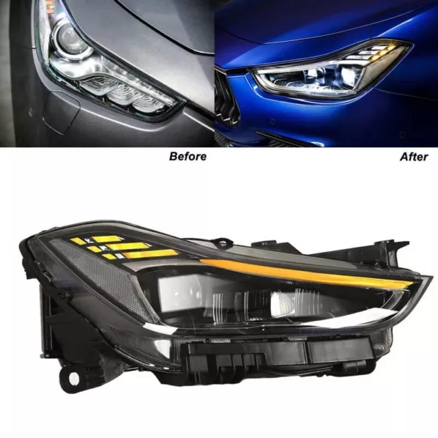 Full LED Headlights Replacement For Maserati Ghibli M157 Pre-Facelift 2014-2019 2