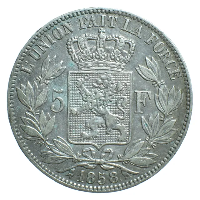 Belgique Léopold Ier 5 Francs 1858 18.000 exemplaires