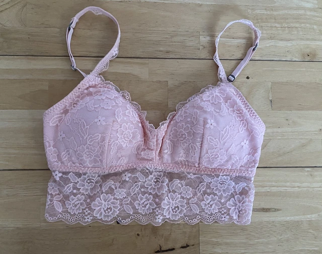 GILLY HICKS HOLLISTER Baby Pink lace bralette size Small NEVER WORN £4.99 -  PicClick UK