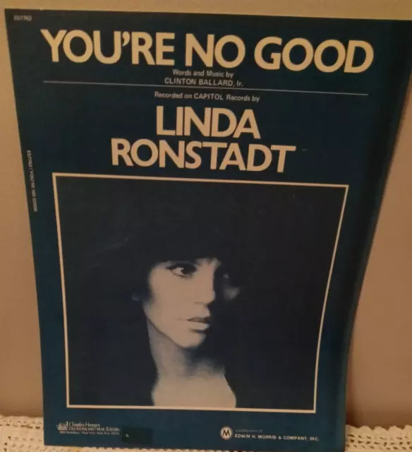 LINDA RONSTADT YOU'RE No Good Vintage Music Original 1974 Edwin H ...