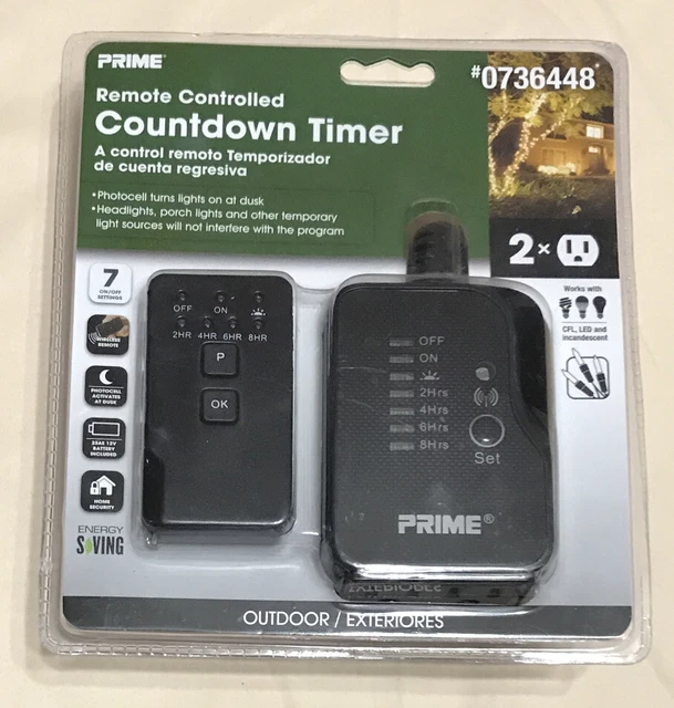 PRIME OUTDOOR REMOTE Controlled Countdown Timer With Photocell 8.99