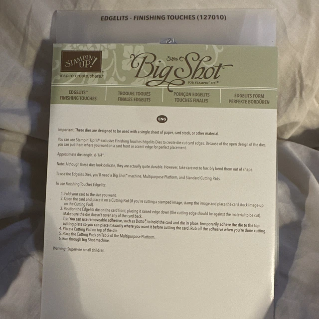 Stampin' Up! Troqueles Edgelits FINISHING TOQUES