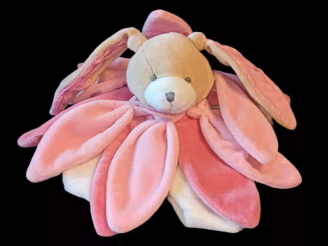 Doudou et Compagnie Hase Häschen weiß rosa Schmusetuch Schnuffeltuch wie NEU