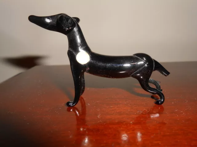 Vintage Art Blown Glass Lampwork Dog Greyhound Whippet Figure Figurine Sculpture