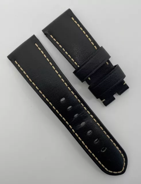 Authentic Officine Panerai 26mm x 22mm Black Calfskin Leather Watch Strap OEM