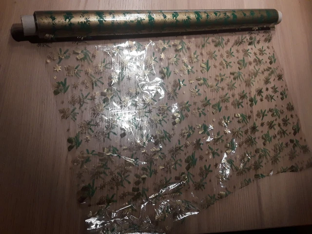 Alt antik, Rolle Cellofan Folie Weihnachtsmotive, orig.60er Jahre, Christstollen 2