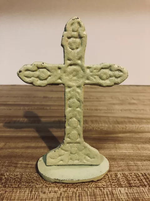 Rustic Ornate Cast Iron Metal Gothic Religious Celtic Cross Self Standing